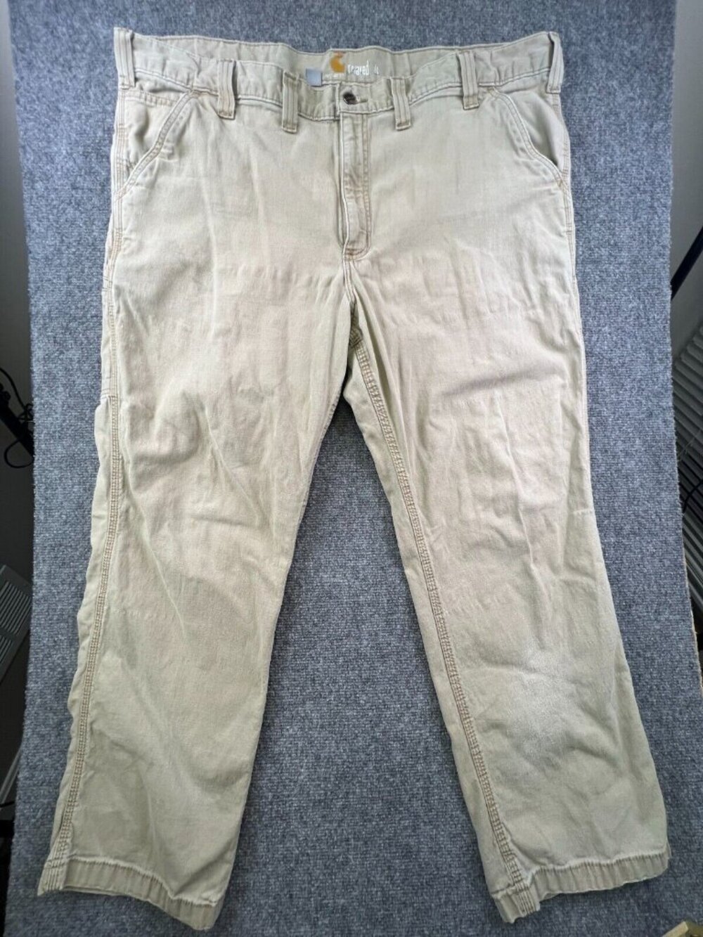 Carhartt Pants Adult Men's 44X30 Khaki Relaxed Fit Work Cargo Workwear *
